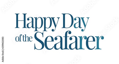 Happy Day of the Seafarer text in elegant blue typography