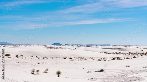 Timelapse of sand dunes at White Sands National Park in New Mexico, USA