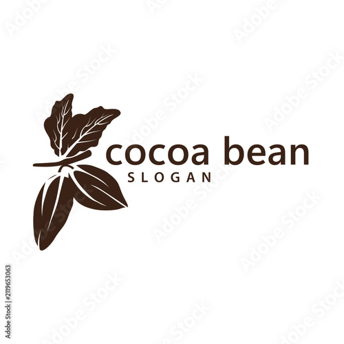 Premium gourmet cocoa bean symbol elegant chocolate bean design.
