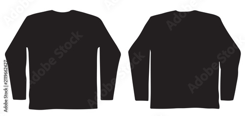 Foto Black long sleeve cardigan sweater vector illustration isolated on white backgro