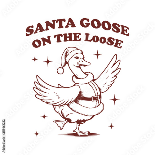 PrintSanta Goose SVG,Christmas Goose Shirt
