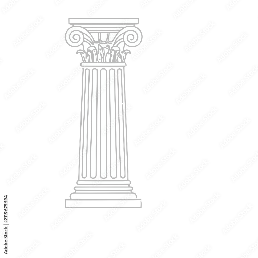 Fototapeta premium Ionic column outline