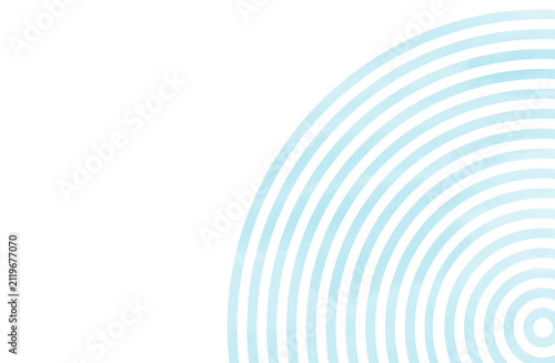 水彩風の波紋と同心円デザインの透過背景（コピースペース付き） / Watercolor ripple pattern on transparent background, blue concentric circles design with copy space
