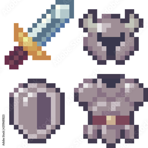 Obraz na płótnie ゲームの装備のドット絵