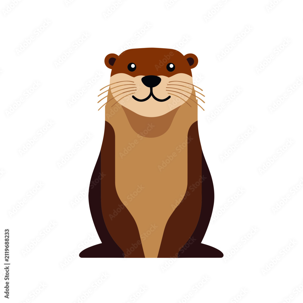 Fototapeta premium Cute Otter Animal Vector Icon