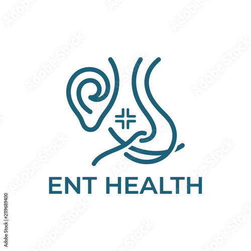 ENT Health Ear Nose Throat Medical Clinic Logo Icon