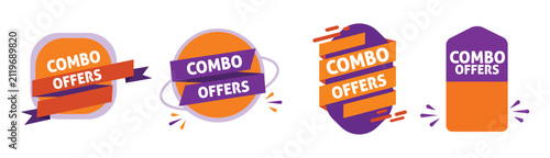 Combo offers labels and badges vector set