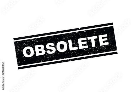 Cuadro en lienzo Black rectangular stamp with the word obsolete in a grunge texture style isolate