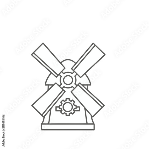 Windmill outline with gear