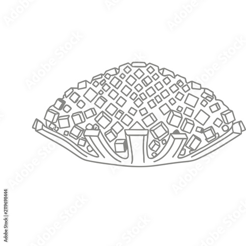 Abstract geometric cluster of cubes