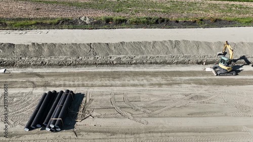 Aerial view of highway construction site
Captivating Aerial Footage of Expansive Highway Under Construction, Unveiling Progress and Development from the Sky.
