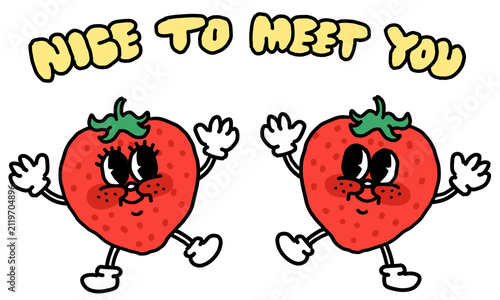 Strawberry character illustration