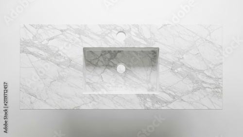 White marble bathroom sink on a plain white background