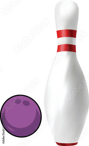 Canvas Print bowling ball and pins