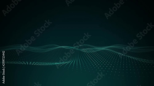 A digital particle wave landscape flows in a seamless loop