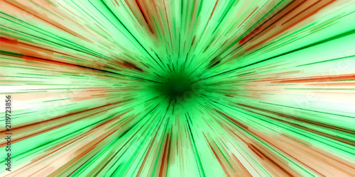 Abstract Quantum Vortex Hypnotic abstract visualization depicting a swirling vortex of green and red light streaks.