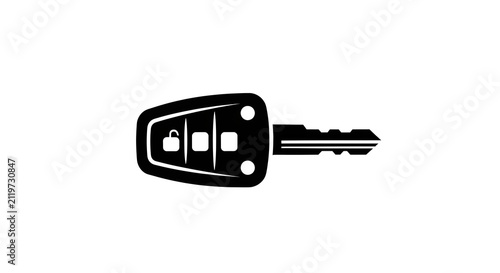 Car remote key icon on a simple white background