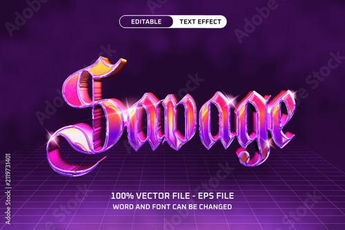 Savage Y2K Chrome Gothic Editable Text Effect