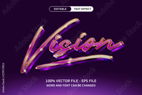 Vision Luxury Script Editable Text Effect