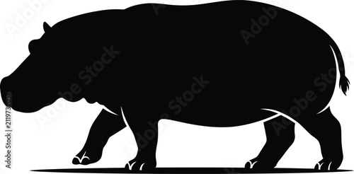 Hippopotamus Silhouette Vector Illustration
Hippo Wildlife Logo