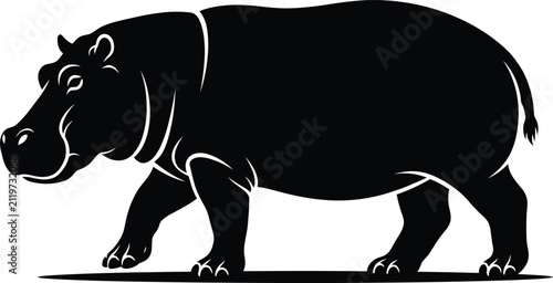 Hippopotamus Silhouette Vector Illustration
Hippo Wildlife Logo