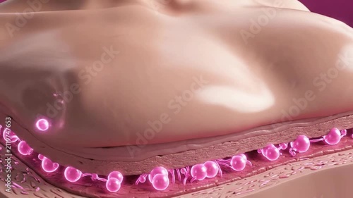 Glowing Molecule Absorption in Human Skin Layer | Medical Science Animation