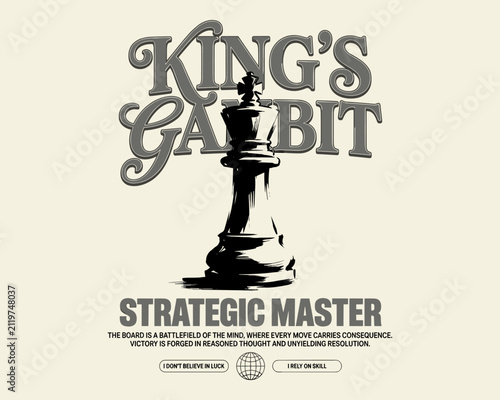 Canvastavla Kings Gambit chess strategy graphic