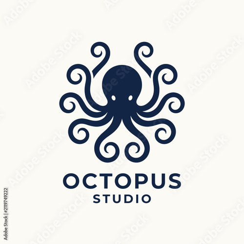Creative Octopus Logo with Elegant Tentacle Design