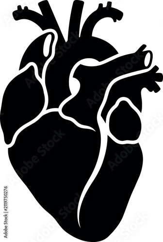 Black And White Heart Symbols With Caring Hands Outline Illustration Design