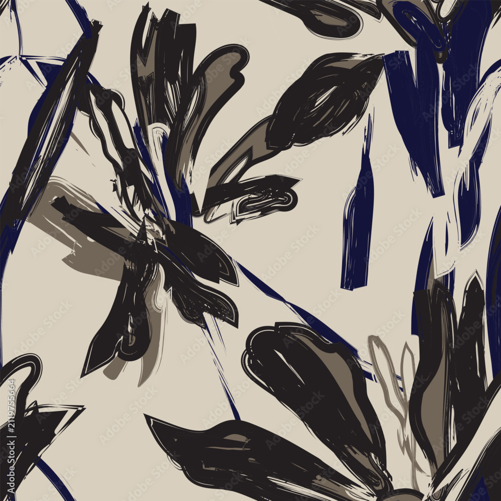 Obraz premium Abstract Floral seamless pattern design for fashion and home textiles, graphics and backgrounds