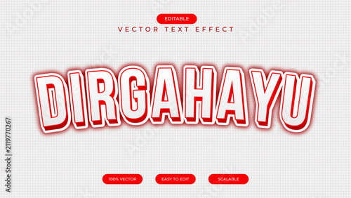 Dirgahayu 3d editable text effect