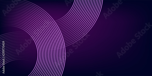 Abstract futuristic dark purple background with glowing neon geometric lines. Luxury modern tech vector template for banner, poster, and digital cover.