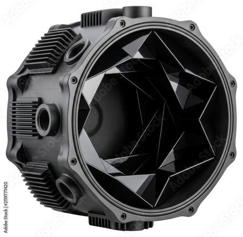 Heavy duty industrial housing component isolated transparent background