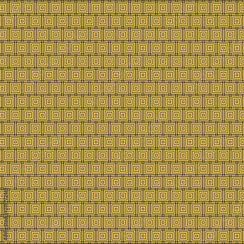 Seamless Geometric Gold Square Pattern Background With Retro Art Deco Style Grid