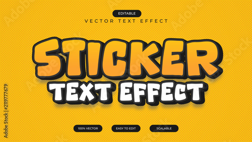 245 sticker cartoon and funny text effect