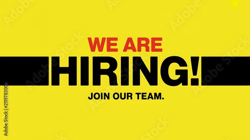 We are hiring join our team sign banner