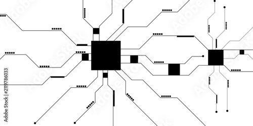 Obraz na płótnie Abstract digital schematic diagram representing interconnected electronic circui