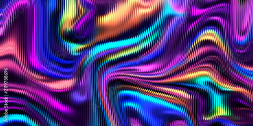Vibrant liquid curves ripple with electric color gradients