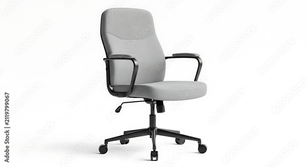 Obraz premium Modern ergonomic grey office chair with displays contemporary grey