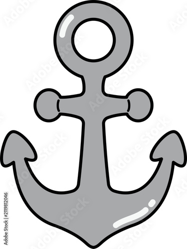 Anchor Cartoon Style Illustration Isolated