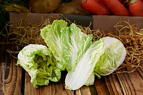 Konstfotografi Freshly picked organic baby bok choy
