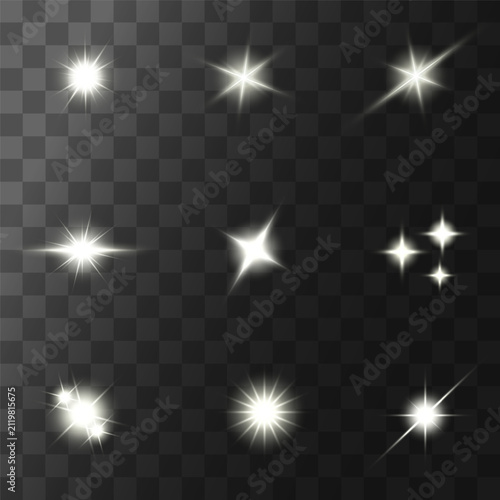 Lens Flare, light glow effect. sun or realistic shining star with backlight effect.
bokeh glitter and sparkles or sparkles on transparent background.