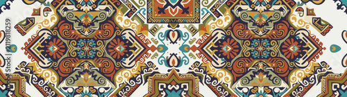 Bohemian Geometric Seamless Pattern Ethnic Textile Design