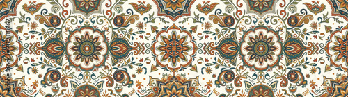 Bohemian Paisley Floral Pattern Textile