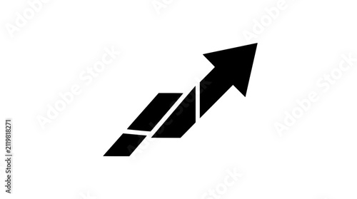 Abstract Segmented Upward Arrow Icon
