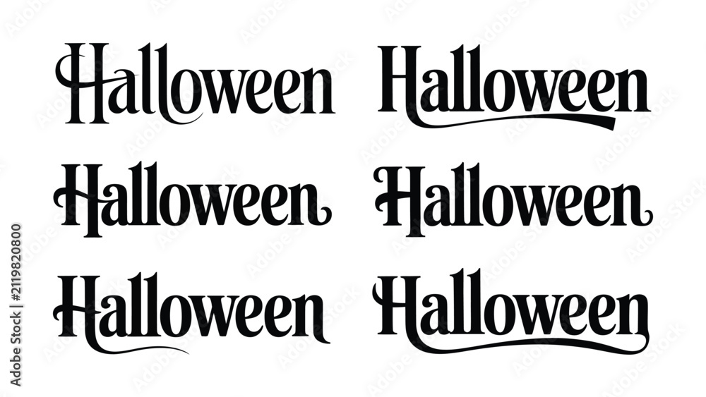 Fototapeta premium Creative Halloween Typography Display With Various Font Styles