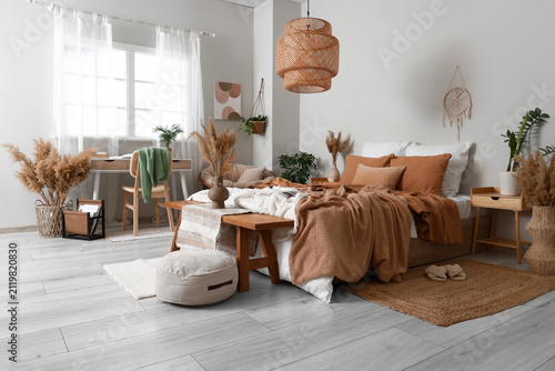 Interior of stylish bedroom...