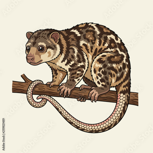 Flat illustration of a cuscus