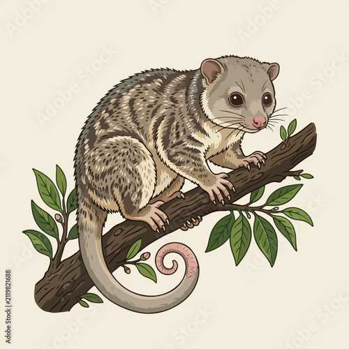 Flat illustration of a cuscus