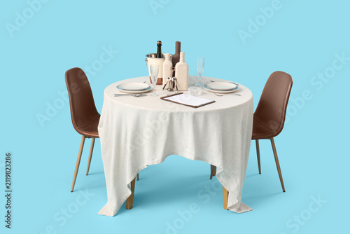 Served restaurant table wit...